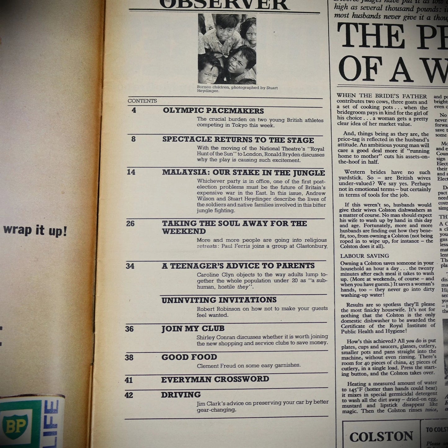 Observer Magazine 11th October 1964, Britain-Borneo, National Theatre