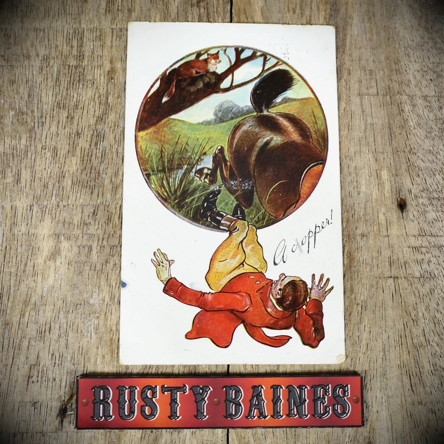 Postcard, Comic, Fox Horse, Hunting Accident, G D & D