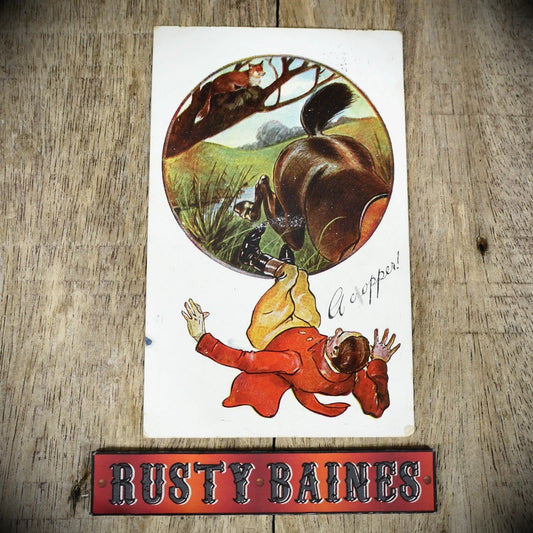 Postcard, Comic, Fox Horse, Hunting Accident, G D & D