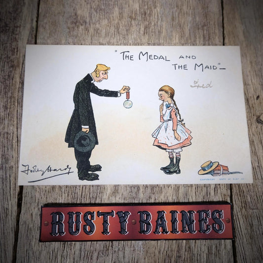 Postcard, Comic, Dudley Hardy, The Medal and the Maid