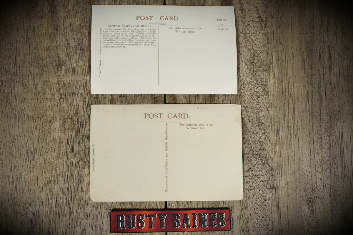 Postcards x2, Clifton Suspension Bridge Real Photo & Printed
