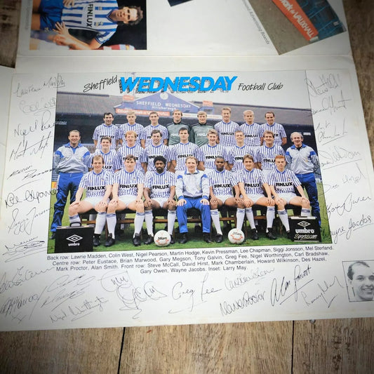 Vintage Sheffield Wednesday Team Photo/Promo Package, David Hirst/Gary Megson