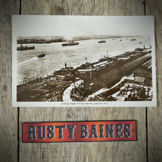 Postcard, Liverpool River Mersey & Landing Stage, Real Photo