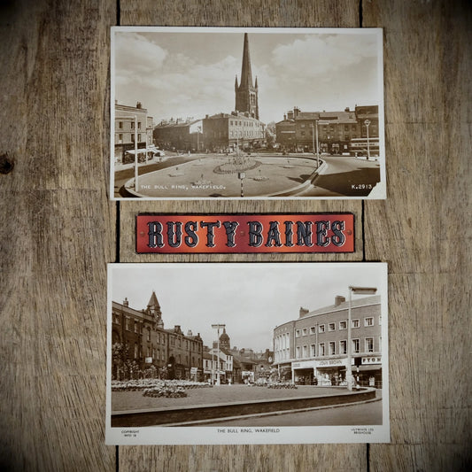 Postcard x2 Wakefield Bull Ring, Real Photo