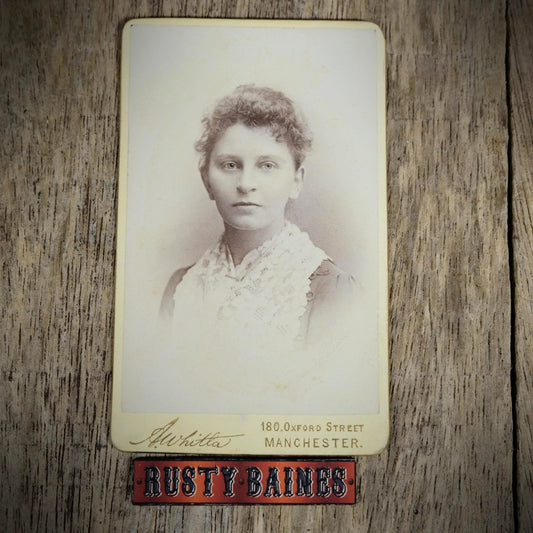 Carte de Visite (CDV) Portrait of Victorian Lady, Lace Scarf, Whitla, Manchester