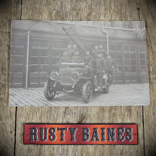 Postcard, Sheffield Fire Brigade Engine, Real Photo