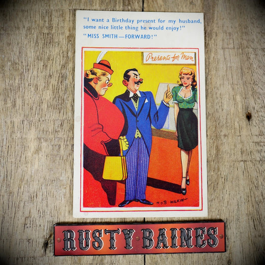Postcard, Birthday Present Gift for Husband, Busty Glamour Girl