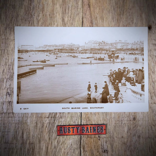 Vintage Postcard, Southport South Marine Lake, Real Photo