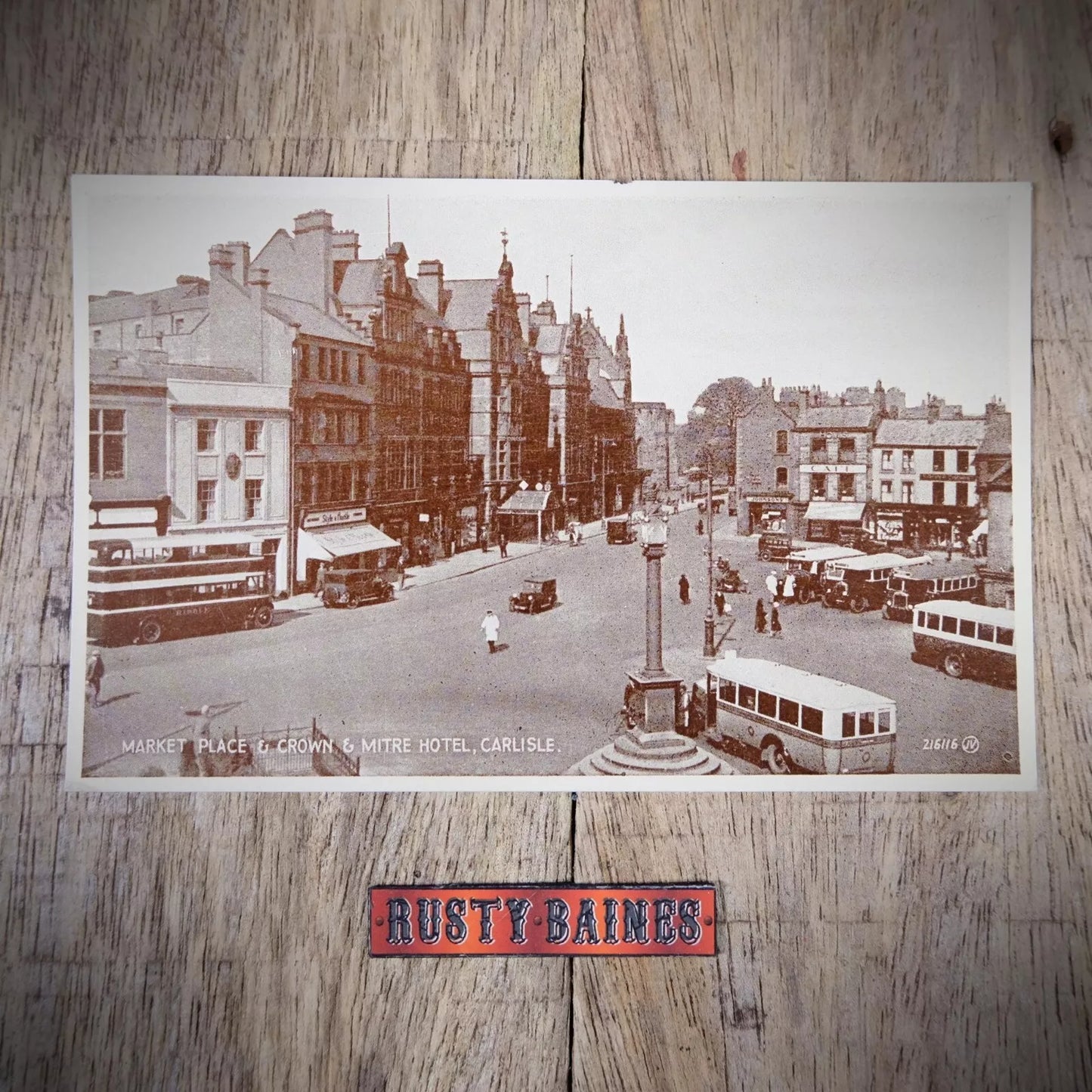 Vintage Postcard, Carlisle, Market Place & Hotels, Bus, Printed