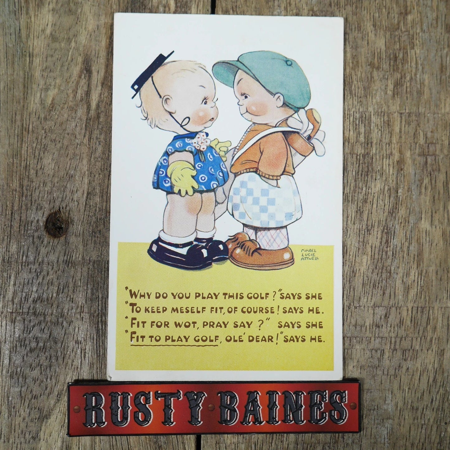 Postcard, Mabel Lucie Attwell, Fit Golfer, Sport, Golf Interest