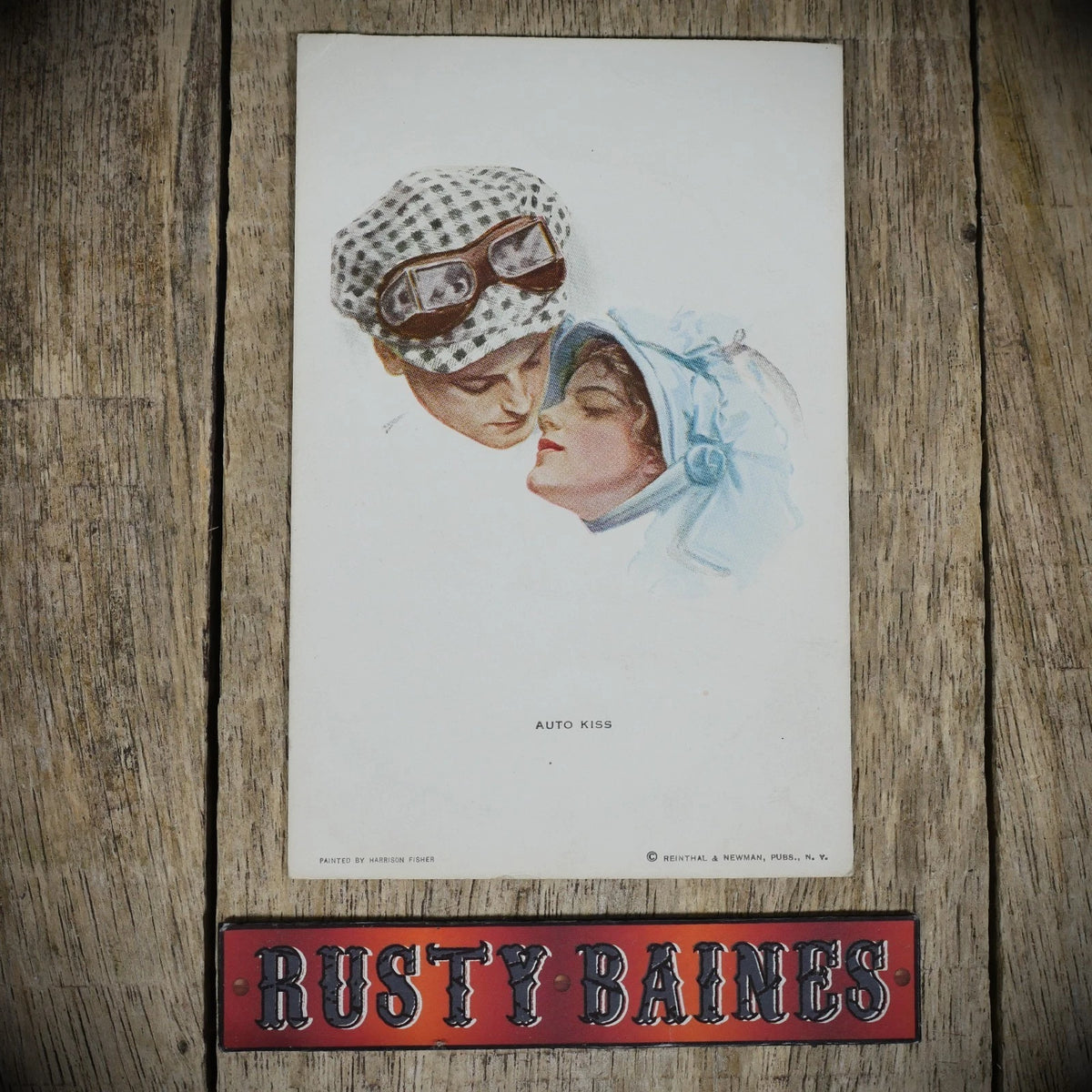 Postcard, Harrison Fisher, Glamour/Romance, Auto Kiss, Motoring
