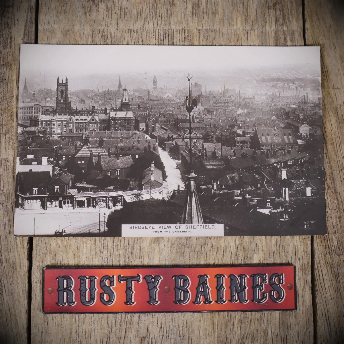 Postcard, Birdseye View of Sheffield 1911, Smog Pollution, Real Photo
