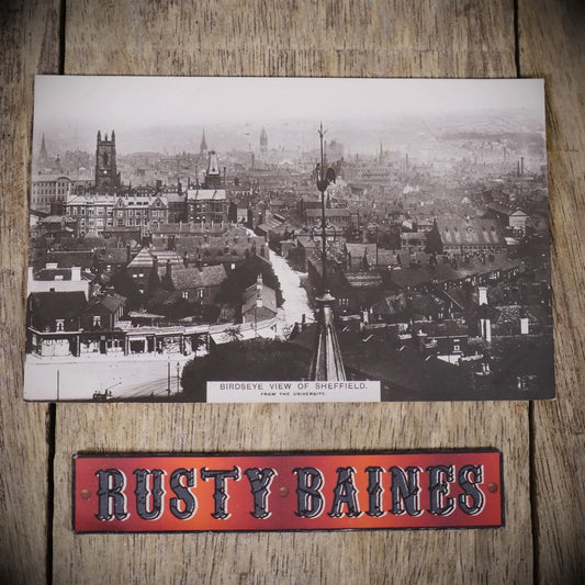 Postcard, Birdseye View of Sheffield 1911, Smog Pollution, Real Photo