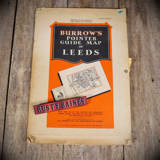 Burrow's Pointer Guide Map of Leeds, Vintage/Late 1960's
