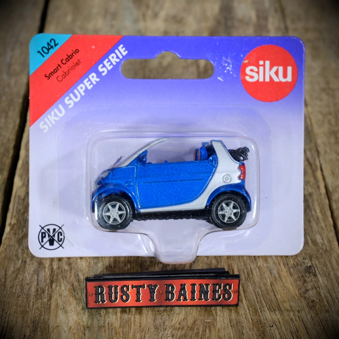 SIKU 1042 Smart Car Cabrio, Blue/Silver, Blisterpack