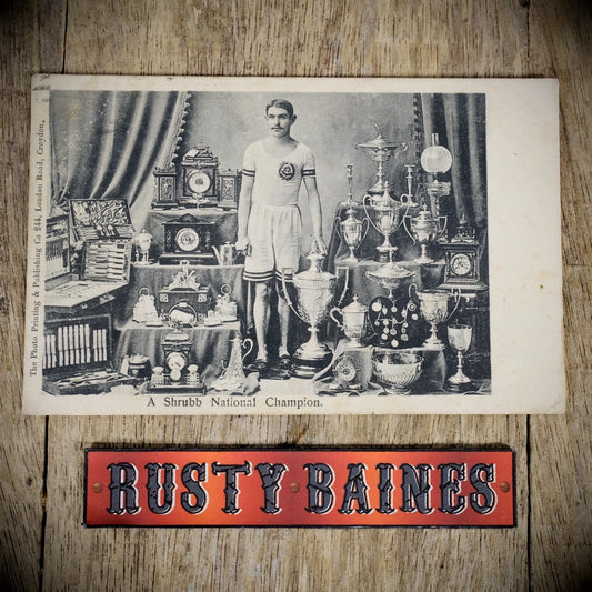 Postcard, Athlete Alfred Shrubb, Long Distance Runner Trophies, Printed