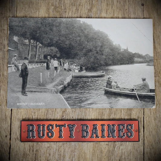 Postcard, Ruswarp Whitby, Rowing Boats, Early 1900's, Printed