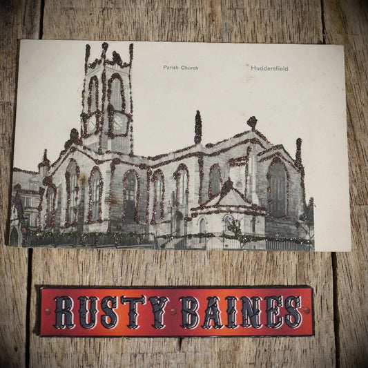 Postcard, Huddersfield Parish Church, Glitter Design, Printed