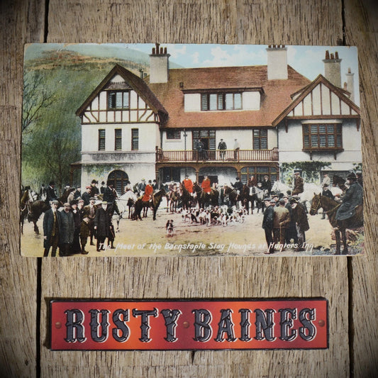 Postcard, Barnstaple Hunt Hunting Meet at Hunters 1906, Printed