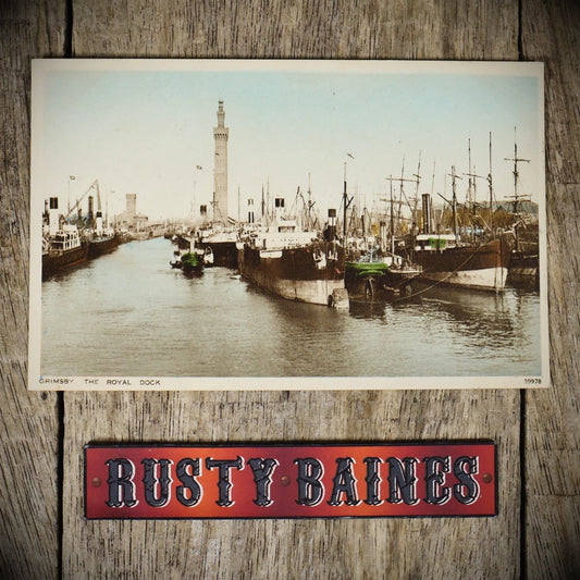 Postcard, Grimsby Royal Dock Fishing Trawlers, Colour Tinted Printed