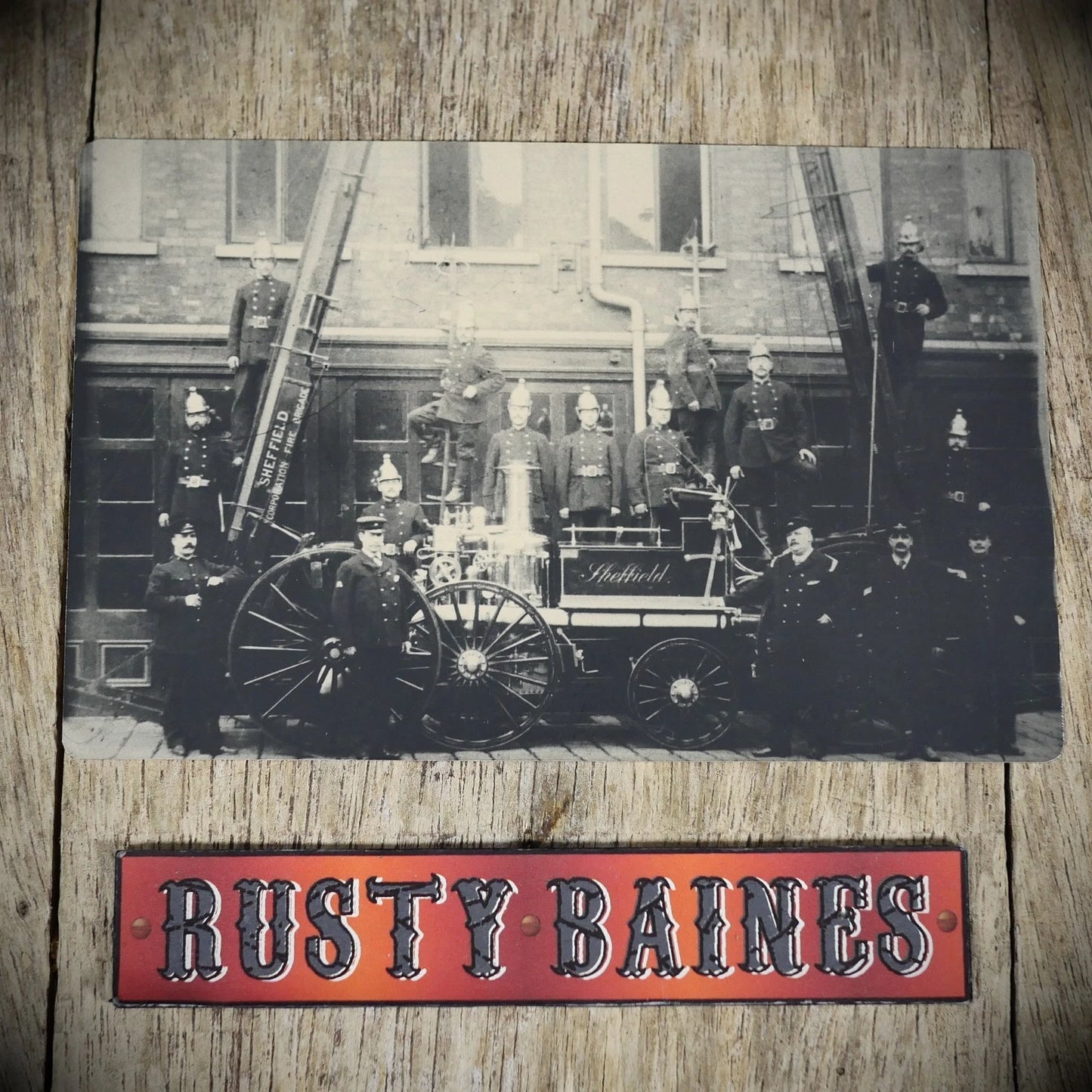 Postcard, Sheffield Fire Brigade, Horse Drawn Engine/Pump