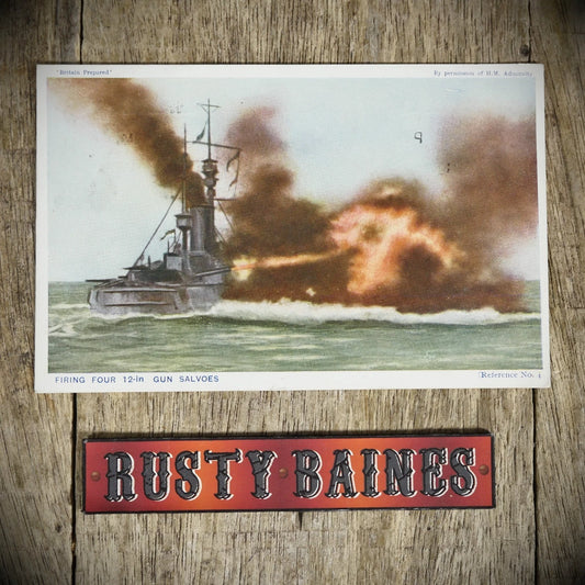 Postcard, Britain Prepared, 12 inch Gun Salvoes, Royal Navy, Printed