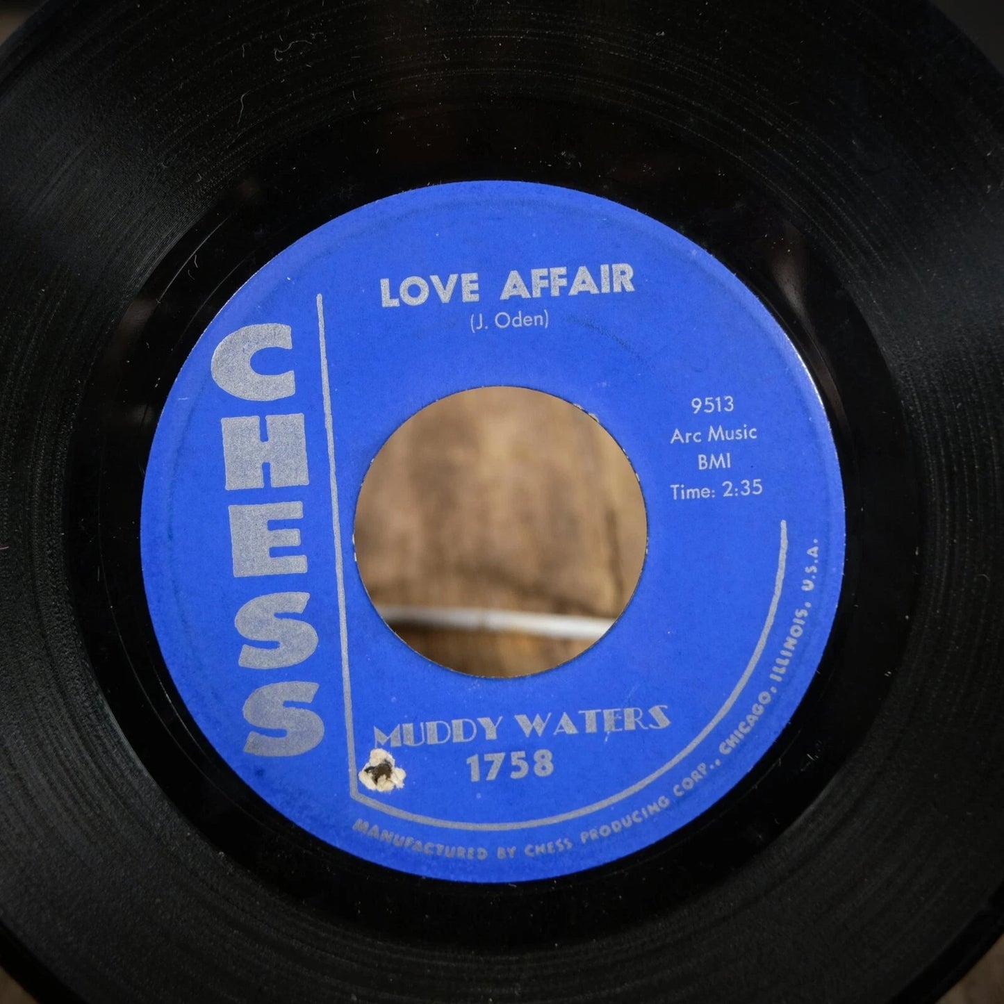 Record 7" Single, Muddy Waters, Love Affair, Drilled Centre