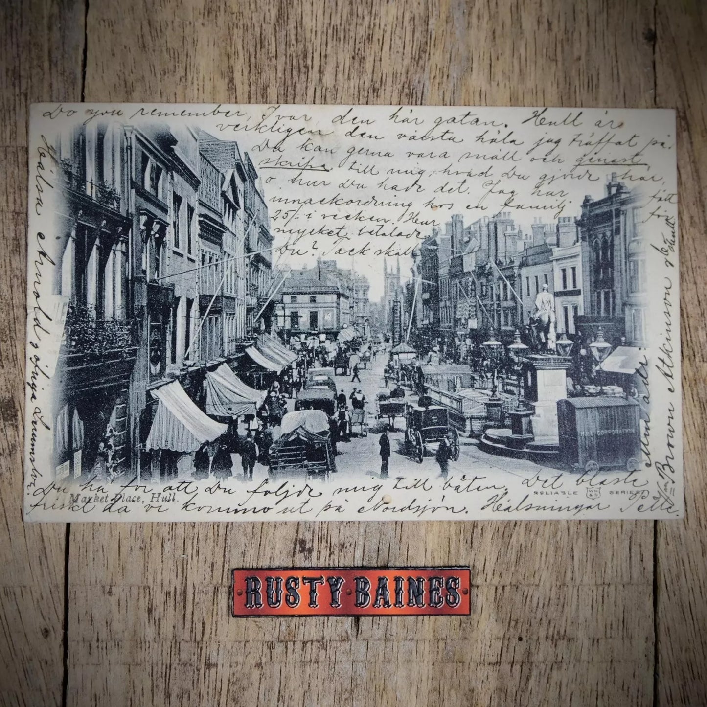 Postcard, Hall Market Place 1906, Printed