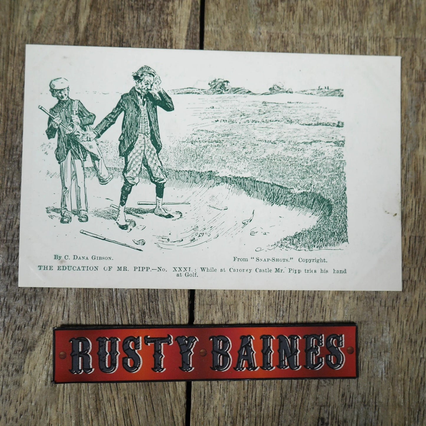 Postcard, Dana Gibson, Snap-Shots, Mr Pipp Golf Beginner