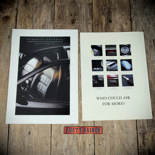 Sales Brochure x2, Renault Safrane Executive 2.2