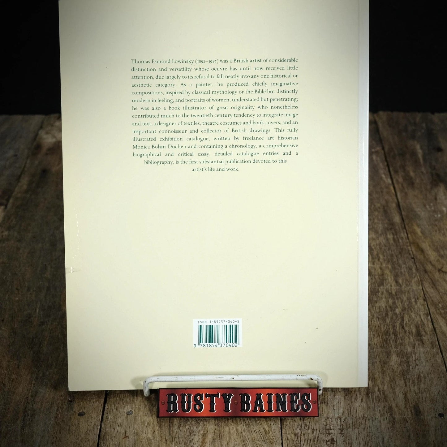 Thomas Lowinsky, 1990 Tate Gallery Softcover, Art Book
