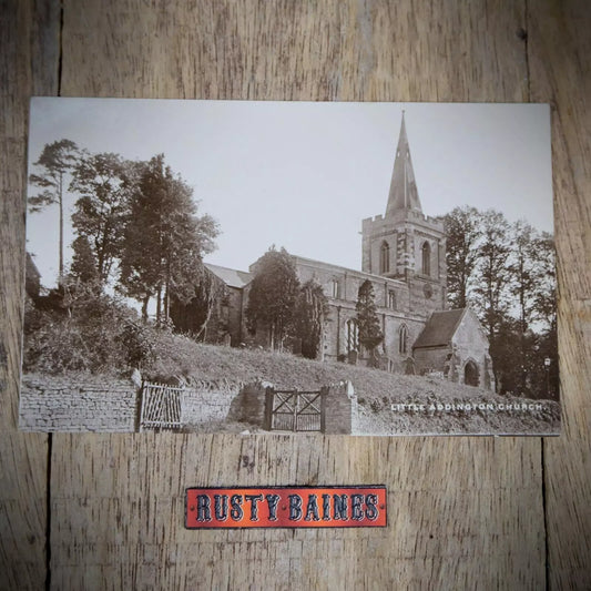 Postcard, Little Addington Church, St Mary, Nr Kettering, Real Photo