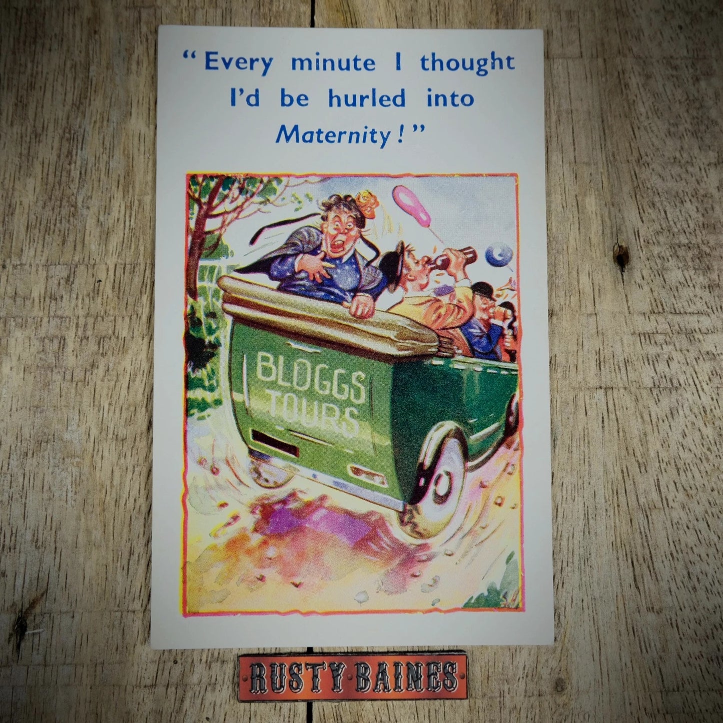 Postcard, Comic/Humour, Charabanc Bus Seaside Day Trip, Rough Ride