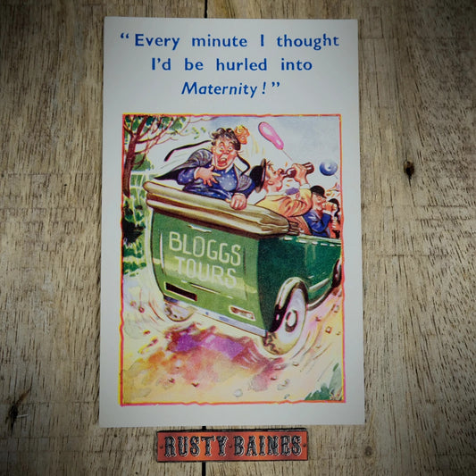 Postcard, Comic/Humour, Charabanc Bus Seaside Day Trip, Rough Ride