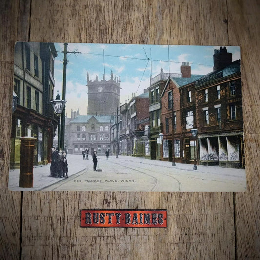 Postcard, Wigan Old Market Place Early 1900s, Printed