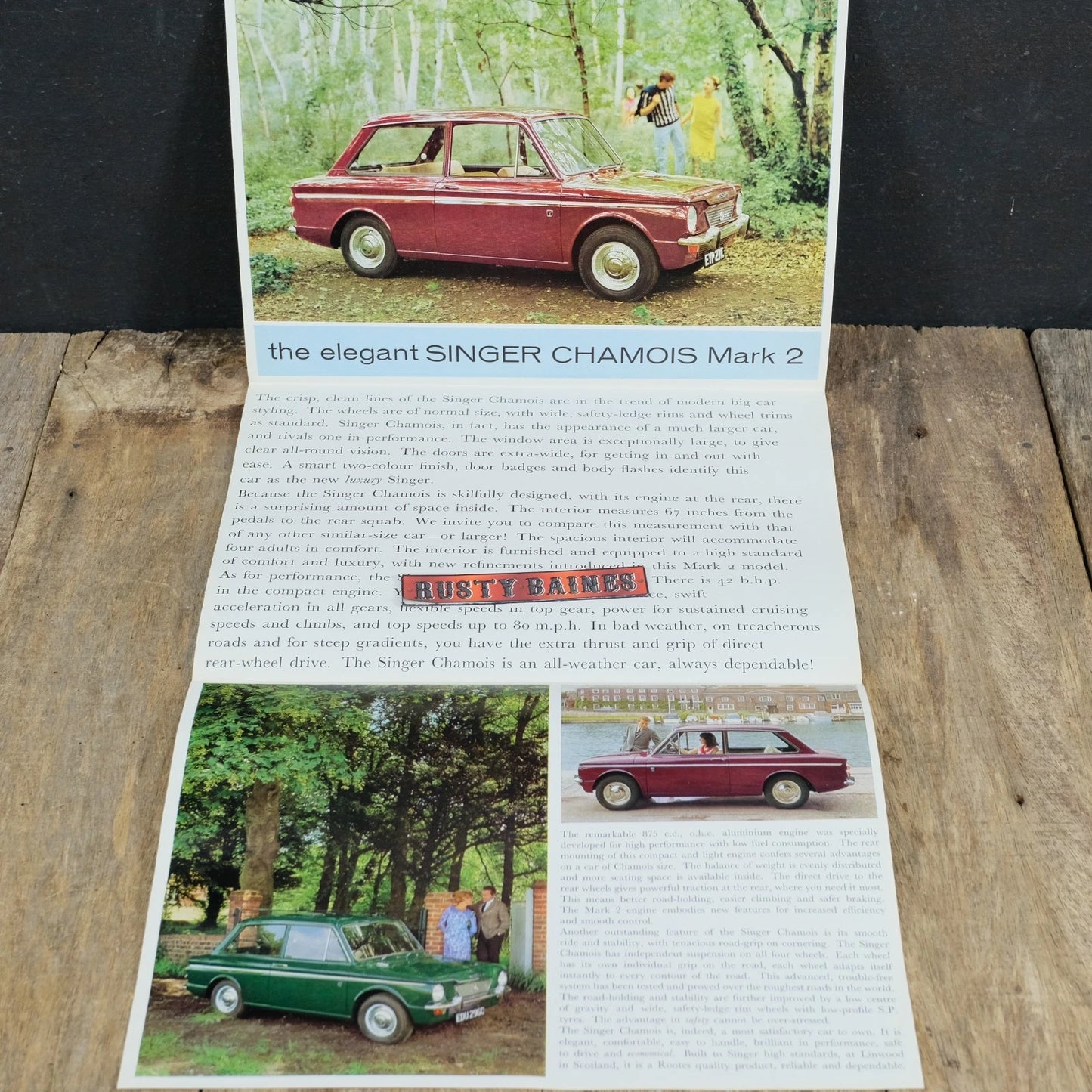 Original Car Brochure, Singer Chamois Mk2 #1186/H, Poster Style