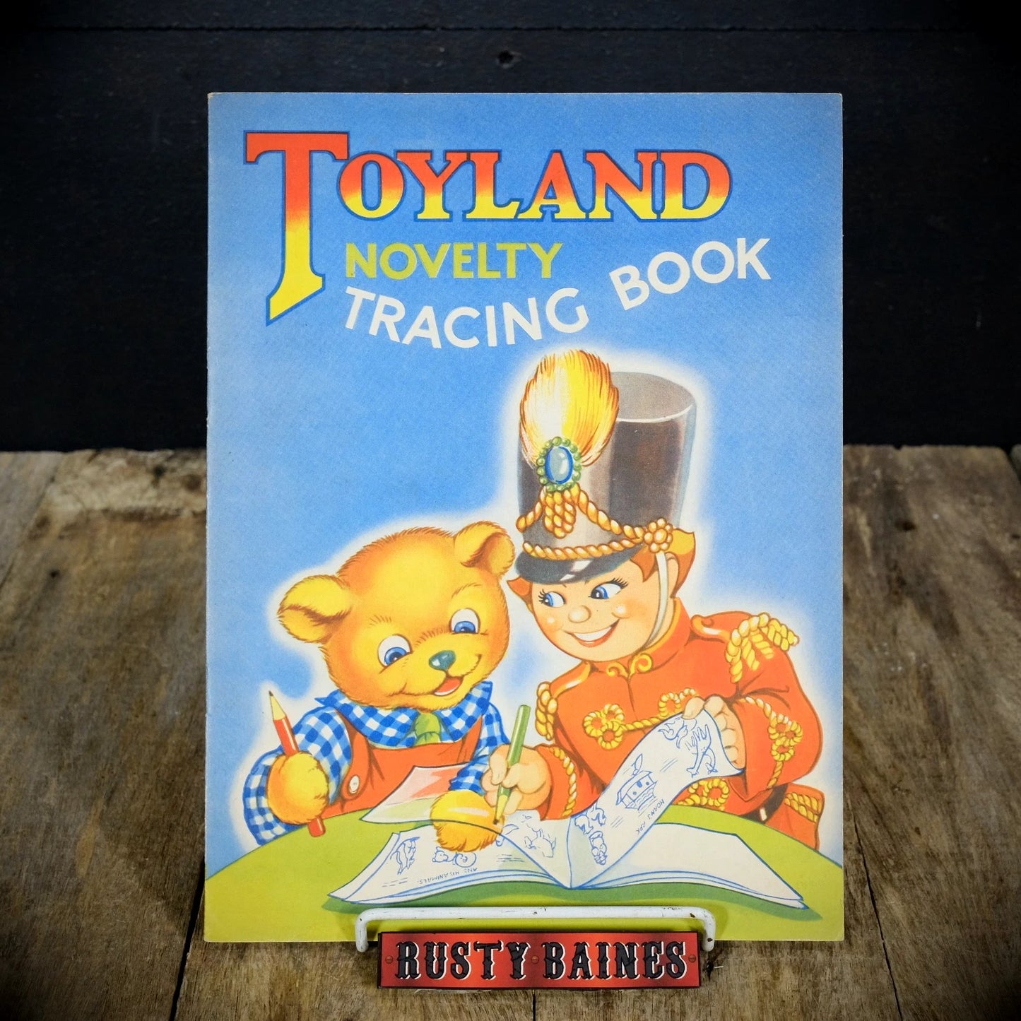 Toyland Novelty Tracing Book, Vintage Animals, Train, Toys etc.