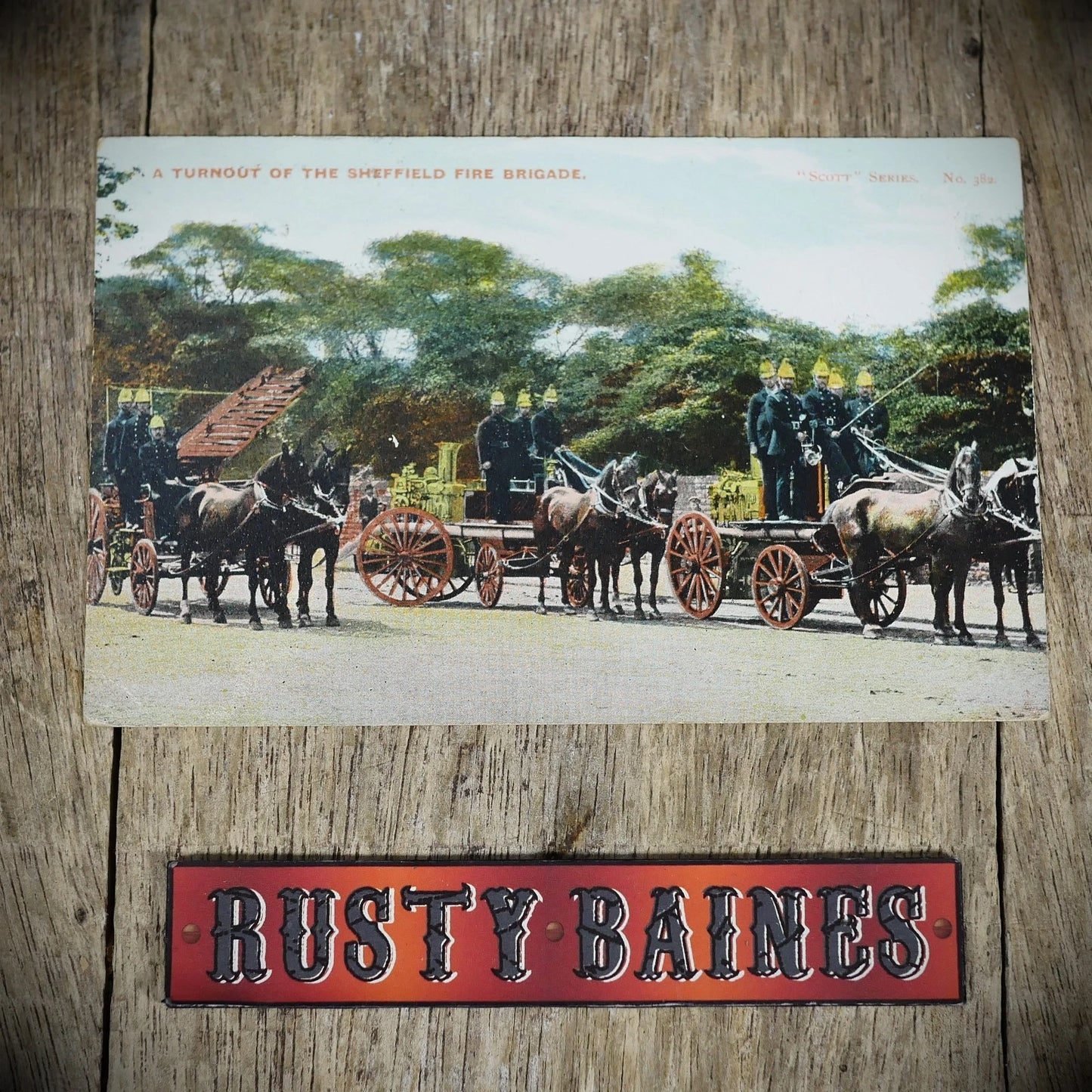 Postcard, Sheffield Fire Brigade, Horse Drawn, Edwardian, Printed