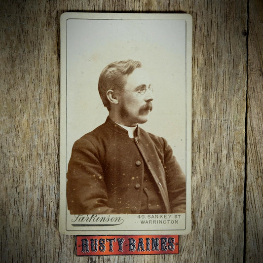 Carte de Visite (CDV) Portrait of Men in Clerical Collar & Spectacles, James Parkinson, Warrington
