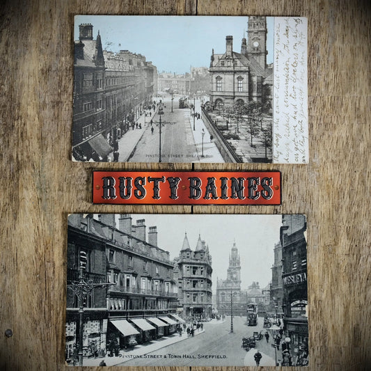Postcard, Sheffield Pinstone Street & Town Hall, Circa 1905, Printed
