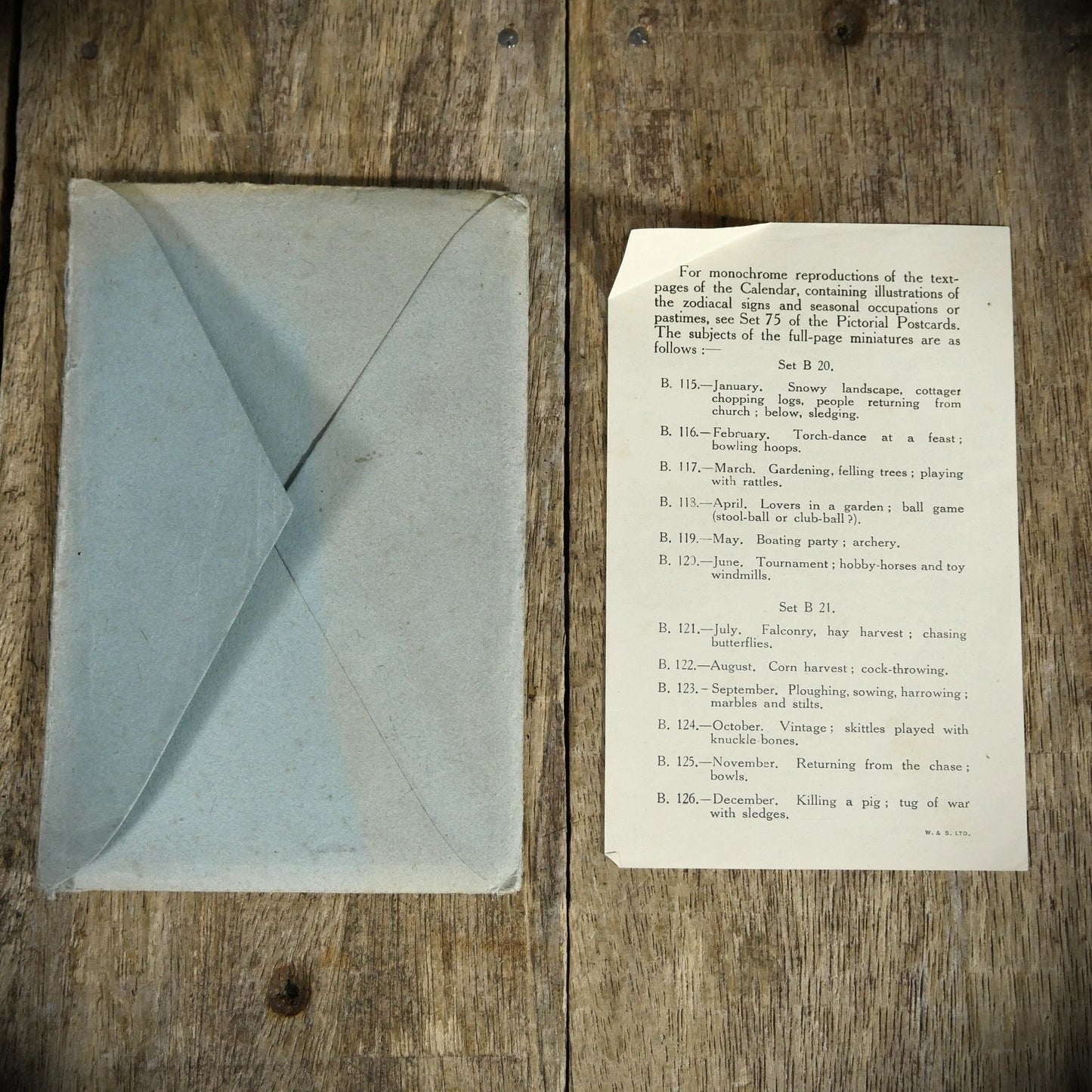 Postcard Set, British Museum, Flemish Calendar Art, Envelopes