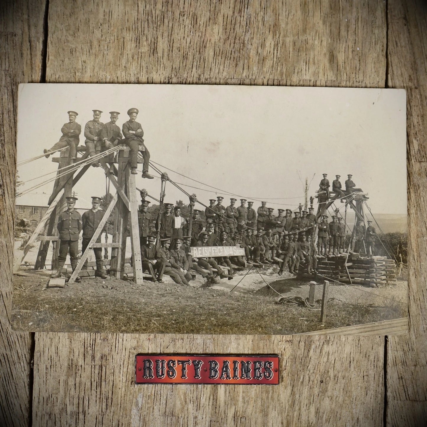 Postcard, WW1 Royal Engineers Bridge Building East Anglian Field Co? RP