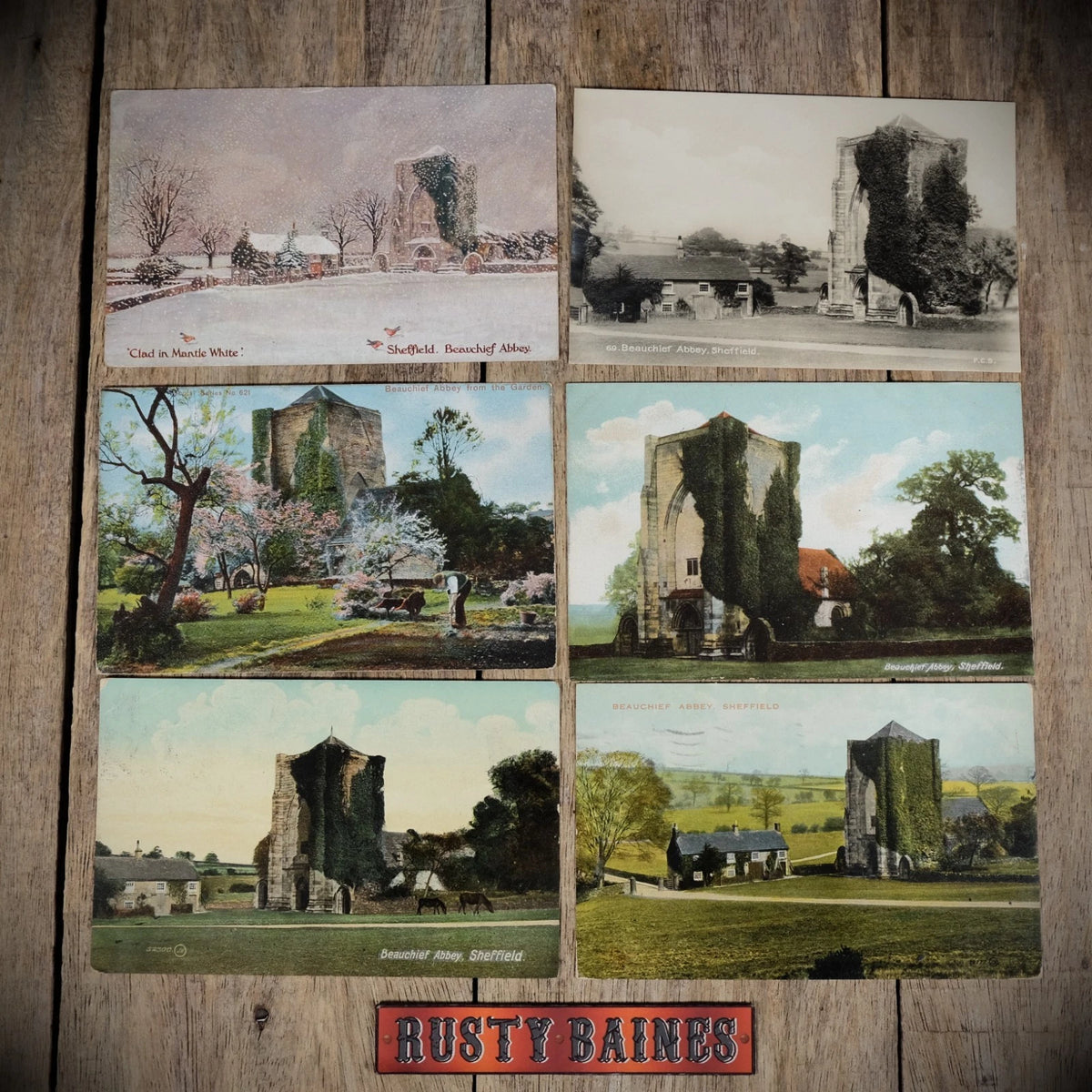 Postcards, Bundle x6 Sheffield Beauchief Abbey