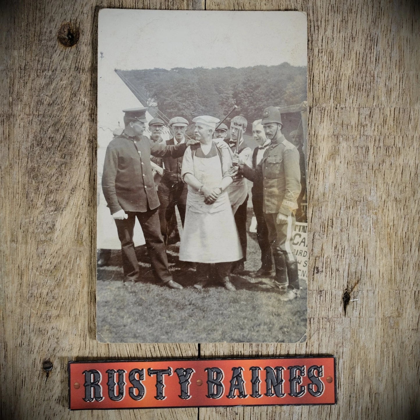 Postcard, Comedy/Humour Policeman, Chef Cook Arrest, Real Photo