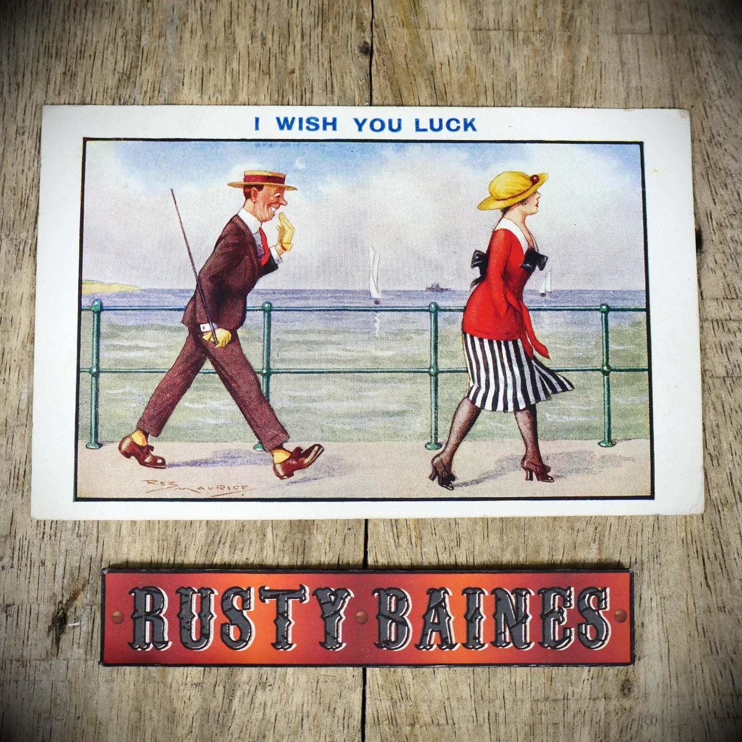 Postcard, Comic, Reg Maurice, Wish You Luck, Saucy Flapper Girl Legs