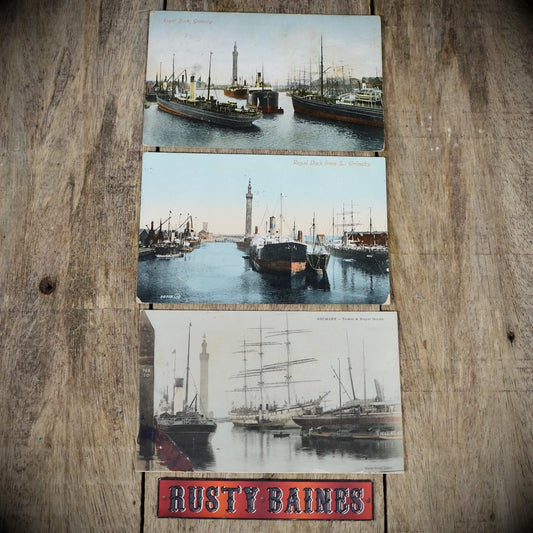 Postcard, Grimsby Docks, Shipping, Coloured/Printed Views