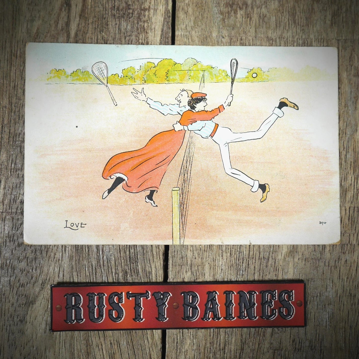 Postcard, Edwardian Tennis Player Romance