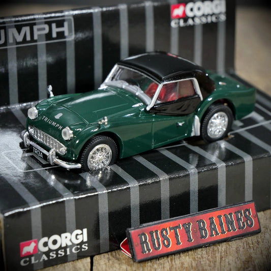 Corgi Classics Triumph TR3A Sports Car, Hard Top Green/Black, Cased