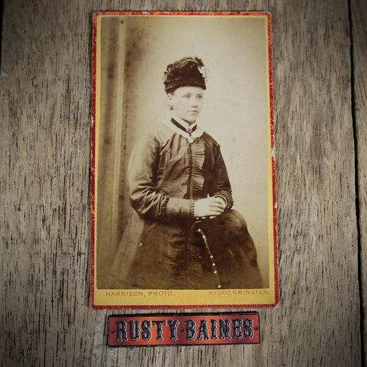 Carte de Visite (CDV) Portrait of Victorian Lady, Dress, Fashion, Harrison, Kidderminster
