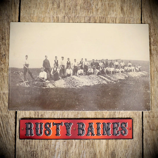 Postcard, WW1 Soldiers Digging Trenches, Royal Flying Corps? Real Photo